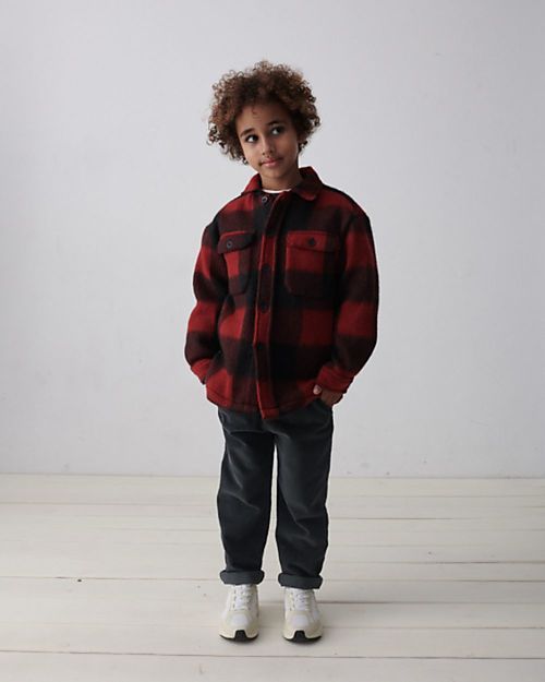 My Little Cozmo Giacca in Misto Lana a Quadri - Rosso/Nero Giacche